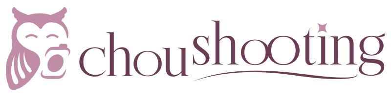Logo Choushooting : hibou stylisé, lettrage élégant, photographe produit beauté Var.